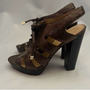 COACH Bronze Snake Print Woman’s Heels